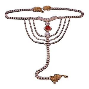 Fashion Sparkling Rhinestone T Shape Body Chain Body Accessories Glittering Crystal Diamond Belly Waist Chain
