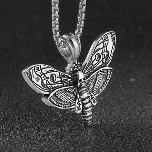 Fashion Stainless Steel Accessories Jewelry Butterfly Effect the Skeleton Butterfly Pattern Necklace Pendant