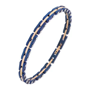 Fashion Stainless Steel Bracelet Jewelry Elegant Blue & Rose Gold Tone Bracelet Versatile Fashion Accessory Any Attire