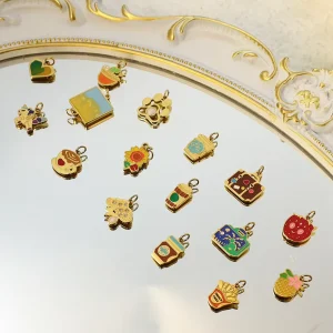Fashion Stainless Steel Colorful Pendant Stainless Steel Enamel Charms for Jewelry Making Jewelry Accessories