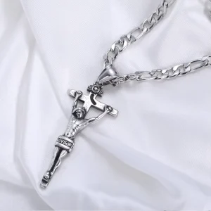Fashion Stainless Steel Cross Pendant Necklace Men’s Personalized Hip Hop Jewelry Accessories