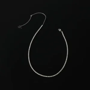 Fashion Stainless Steel Dainty Crystal Tennis Choker Necklace for Women