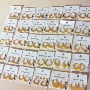 Fashion Stainless Steel Earrings Minimalist Trendy 18K Gold Plated Jewelry
