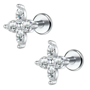 Fashion Stainless Steel F136 Body Piercing Jewelry 16G Internal Thread Labret Pendant Lobe Ear Ring Helix Earring Stud
