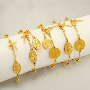 Fashion Stainless Steel Geometric Religious Series Niche Classic Unisex Cross Charms Bracelet