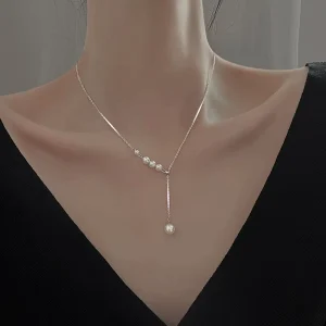 Fashion Stainless Steel Pearl Necklace for Women N240372