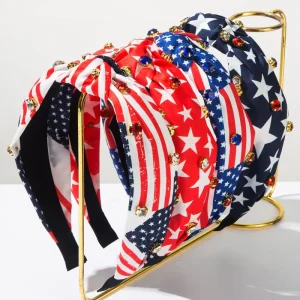 Fashion Star Custom Colorful Stripe Flag Independence Day of the American Flag Girl Headband Elegant Hairband Hair Accessories