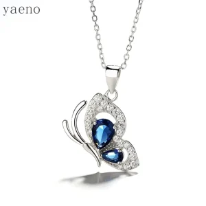 Fashion Sterling Silver 925 Charm Butterfly Pendants Necklace