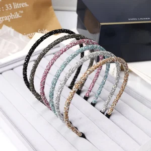 Fashion Sweet Bling Hair Accessories Crystal Rhinestone Band Hair Bands Women Jewel Headband Designed Hair Headbands