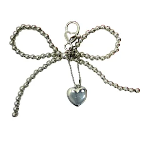 Fashion Sweet Pearl Butterfly Bow Heart Keychain Key Holder Girl Bag Earphone Case Mobile Phone Chain Charms Pendant Accessories