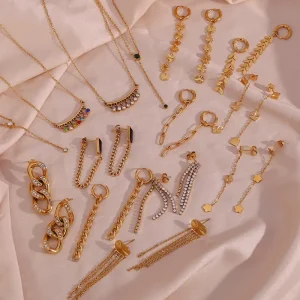 Fashion Tassel Design Fashion Jewelry Jewelry Sets Stainless Steel Earrings and Necklaces for Women