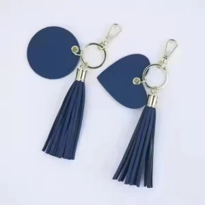 Fashion Tassel Key Chain Women Cute Tassel KeyChain Bag Accessory Fringe Jewelry Trinket PU Leather Tassels Car Key Ring