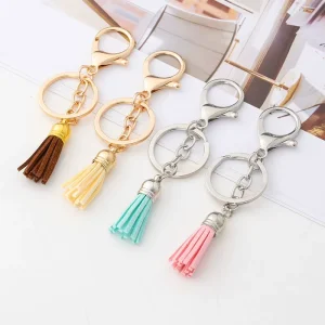 Fashion Tassel Keychain Colorful DIY Mini Alloy Tassel Charm Keychain for Bag Pendant Key Accessories