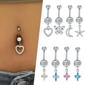 Fashion Titanium Dangle Belly Button Rings Piercing Jewelry