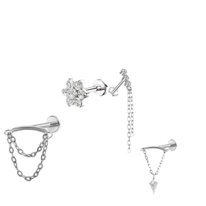 Fashion Titanium Navel Lip Stud Ring 10mm Bar Internal Thread Zircon Claw Setting Wedding Anti Allergy Body Jewelry Children’s