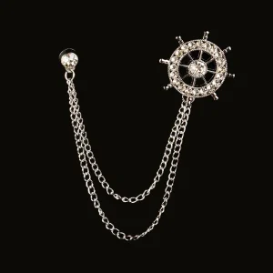 Fashion Trend British Style Chain Brooches Clothing Brooch Accessories Men’s Brooch Badge