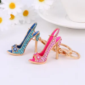 Fashion Trend High Heels Keychain Creative Backpack Pendant 3D Alloy Keychain