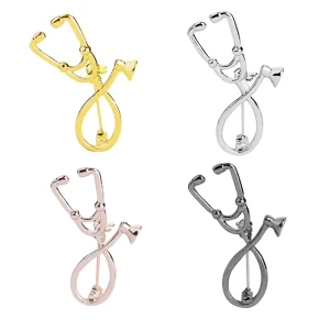 Fashion Trend Multiple Styles of Brooch Doctor Nurse’s Stethoscope Brooch Medical Jewelry Enamel Denim Coat Hat Badge Pin