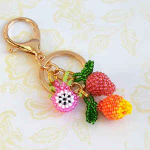 Fashion Trendy Bag Charm Handmade Beaded Fruit Vegetable Bag Pendant for Women Creative New Bag Accessory Charm