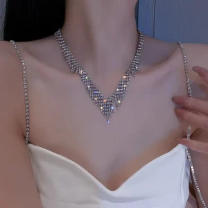 Fashion Trendy Crystal Jewelry Necklace Women