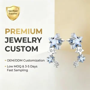 Fashion Trendy Multi Five pointed Star Zircon Copper Base Silver Plated Crystal Stud Earrings Ladies Dainty Jewelry for Wedding