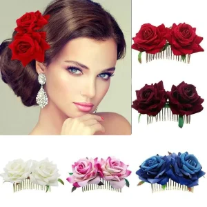 Fashion True Velvet Rose Headband for Party Women