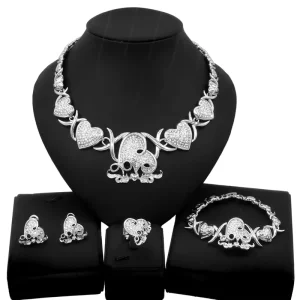 Fashion Unique Popular Luxury Copper Alloy Gold Plated Bridal Wedding Daily Party Gift Factory Anniversary Jewelry Set