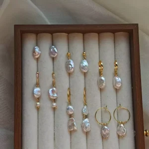 Fashion Unique Trendy Pearl Gift Gold Plated Pearl Design Earrings Jewelry for Women