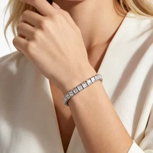 Fashion Versatile Colorful Square Cubic Zircon Bracelet High Quality Anti Tarnish Long Lasting Titanium Steel Jewelry