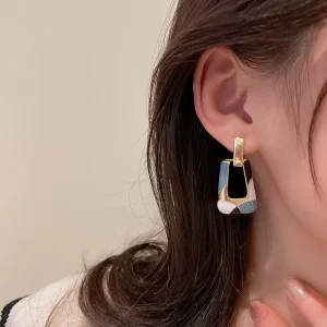 Fashion Vintage Earrings for Women Big Geometric Statement Metal Drop Earrings Trendy Earrings Jewelry Accessories