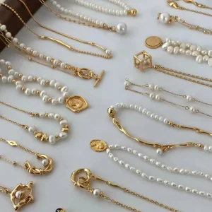 Fashion Vintage Pearl Jewelry Necklace Women White Big Freshwater Irregular Baroque Pearl Pendant Necklace