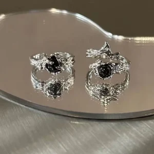 Fashion Vintage Rings Fine Jewelry Original Dark Style Thorn Ring for Sweethearts Men and Women