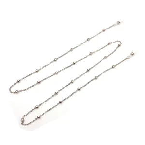 Fashion Vintage Rose Gold Stainless Steel Chain Bead Sunglasses Eye Glasses Holder Necklace Chain Strap