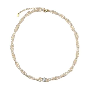 Fashion Vintage Twisted Irregular Baroque Cultured Freshwater Pearl Beaded Choker Necklace Customized Jewelry