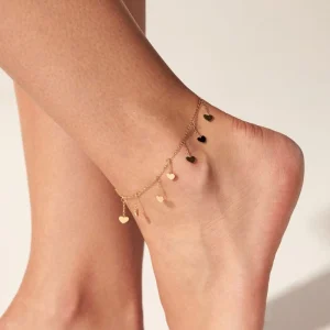 Fashion Waterproof Stainless Steel Anklet for Women Summer Beach Star Heart Butterfly Tassel Anklet PVD 18K Gold Jewelry