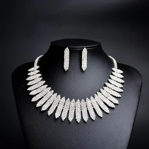 Fashion Woman Costume Boho Crystal Choker Necklace Jewelry Set