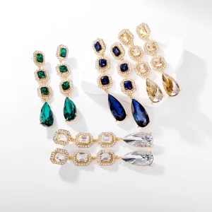 Fashion Women Accessories Crystal Pendant Earrings for Wedding Decoration