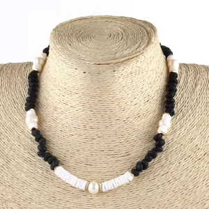 Fashion Women Bohemian Jewelry Natural Gemstone Amazonite Gravel White Shell Collar De Perlas Choker Necklace Festival Gift