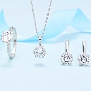 Fashion Women Bridal 925 Silver Wedding Jewelry Set