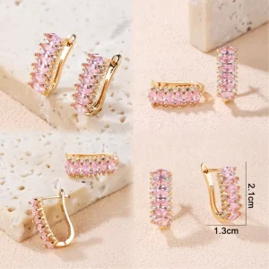 Fashion Women Earrings Dubai 18k Rose Gold Plated Blue Luster Cz Costume Jewelry Manufacturers China Earring