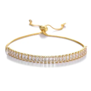 Fashion Women Gold Plating Adjustable Bracelet Crystal Zircon Bracelet for Women