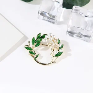 Fashion Women’s Pin Accessories Oil Drip Enamel Alloy Gardenia Brooch Pin