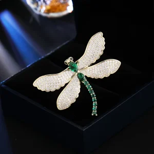Fashion Zircon Dragonfly Brooch Delicate Insect Corsage Brooches Pins Alloy Women’s Clothing Accessories
