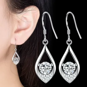 Fashion Zircon Earrings Korean Version Water Droplet Earrings Engagement Gift Earrings for Women