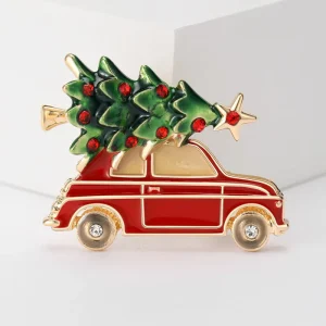 Fashion and Creative Design Christmas Tree Brooch Enamel Car Christmas Tree Brooch Car Brooch Christmas Car Gift Brooch
