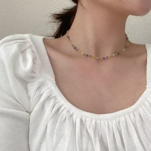 Fashion and Elegance Colorful Crystal Necklace Pendant Accessories for Women