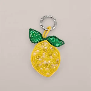 Fashion bag charms accessories fruit bag charms cute Lemon Beaded Keychain