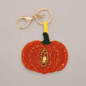 Fashion bag charms trendy beaded bag charms creative Diy Beaded Keychains pumpkin beaded keychain