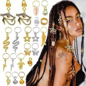 Fashionable 294PCS Hair Accessories Snake Pendant Accessories for Women Hair Beads for Braids Accessories Dreadlock