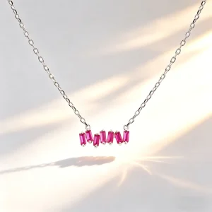Fashionable 925 Sterling Silver Necklace For Women Locket With Cubic Zirconia Thickened Electroplated